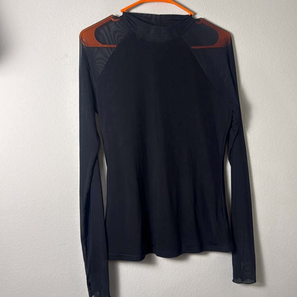 Black mocktail with sheer sleeves size medium